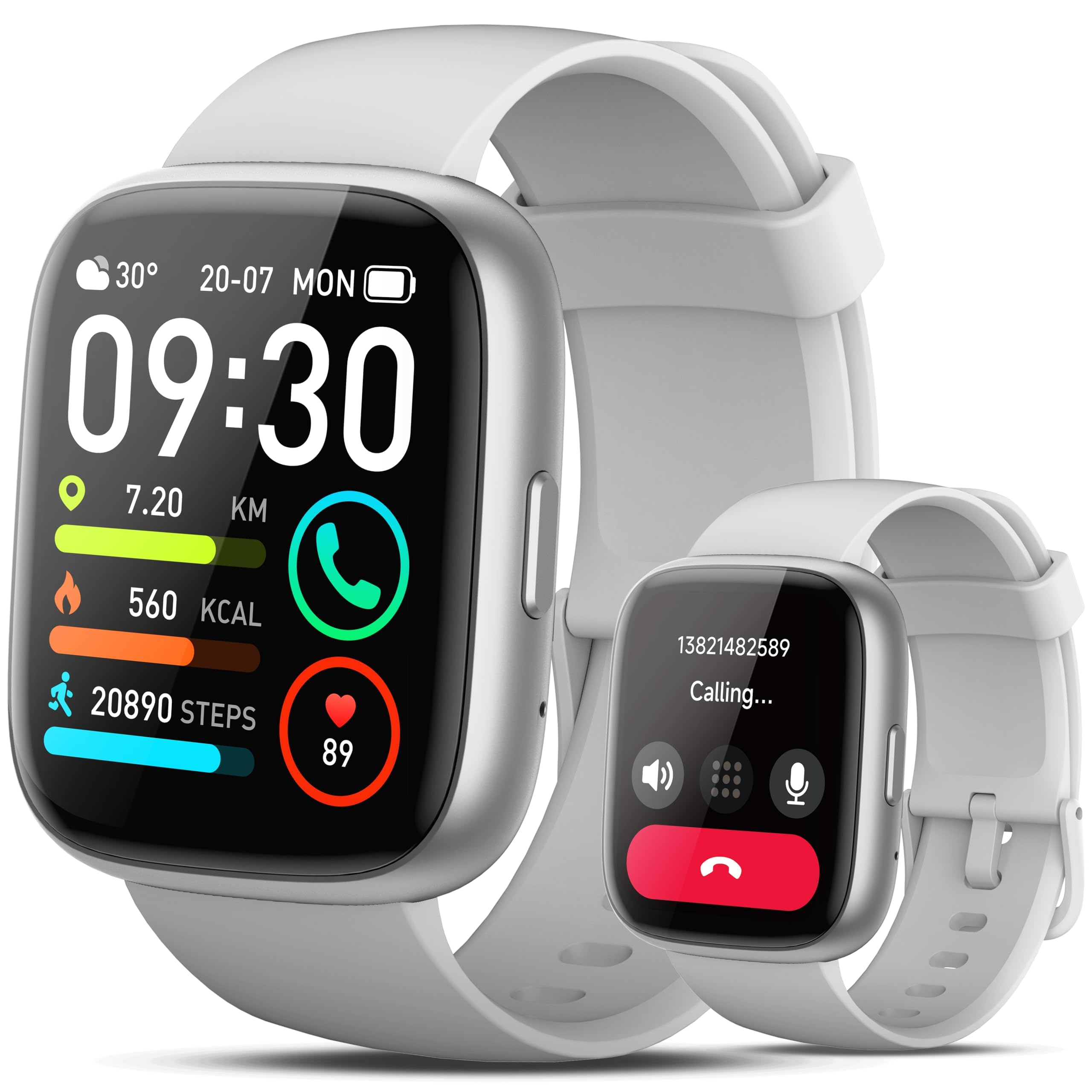Cillso Smartwatch Herren Damen, 1,95" HD Touch Fitnessuhr mit Telefonfunktion, 110+Sportmodi Smart Watch Fitness Tracker mit Pulsmesser Schlafmonitor