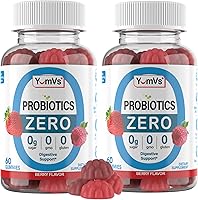 YumVs Zero Sugar Probiotic Gummies - Sugar Free Gut Health Support for Women, Men & Kids, 5 Billion CFU Bacillus Coagulans (120 Count)