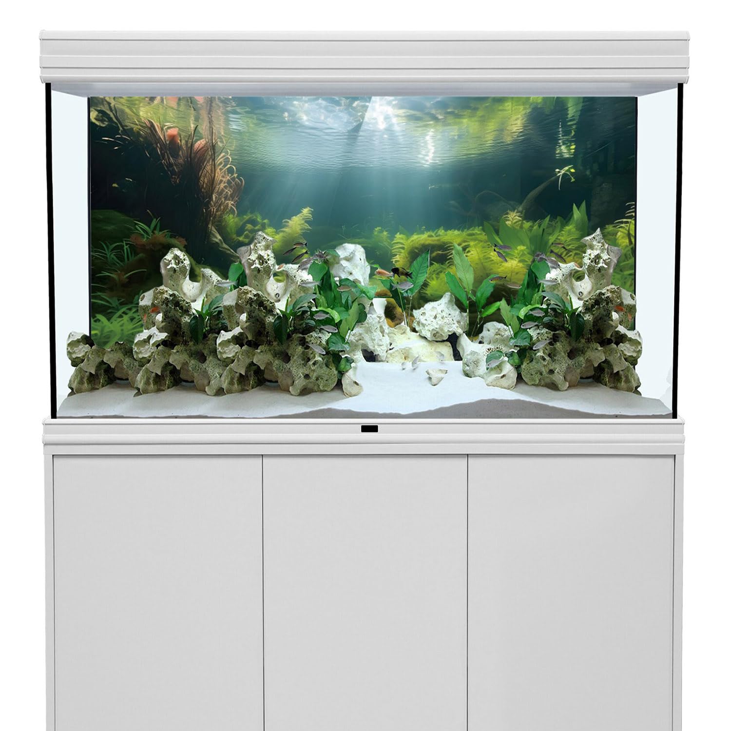 MIRRORANG 61x30cm Underwater Aquarium Background Seagrass Aquatic Plant Background River Bed & Lake Fish Tank Background Vinyl Background - Image 2