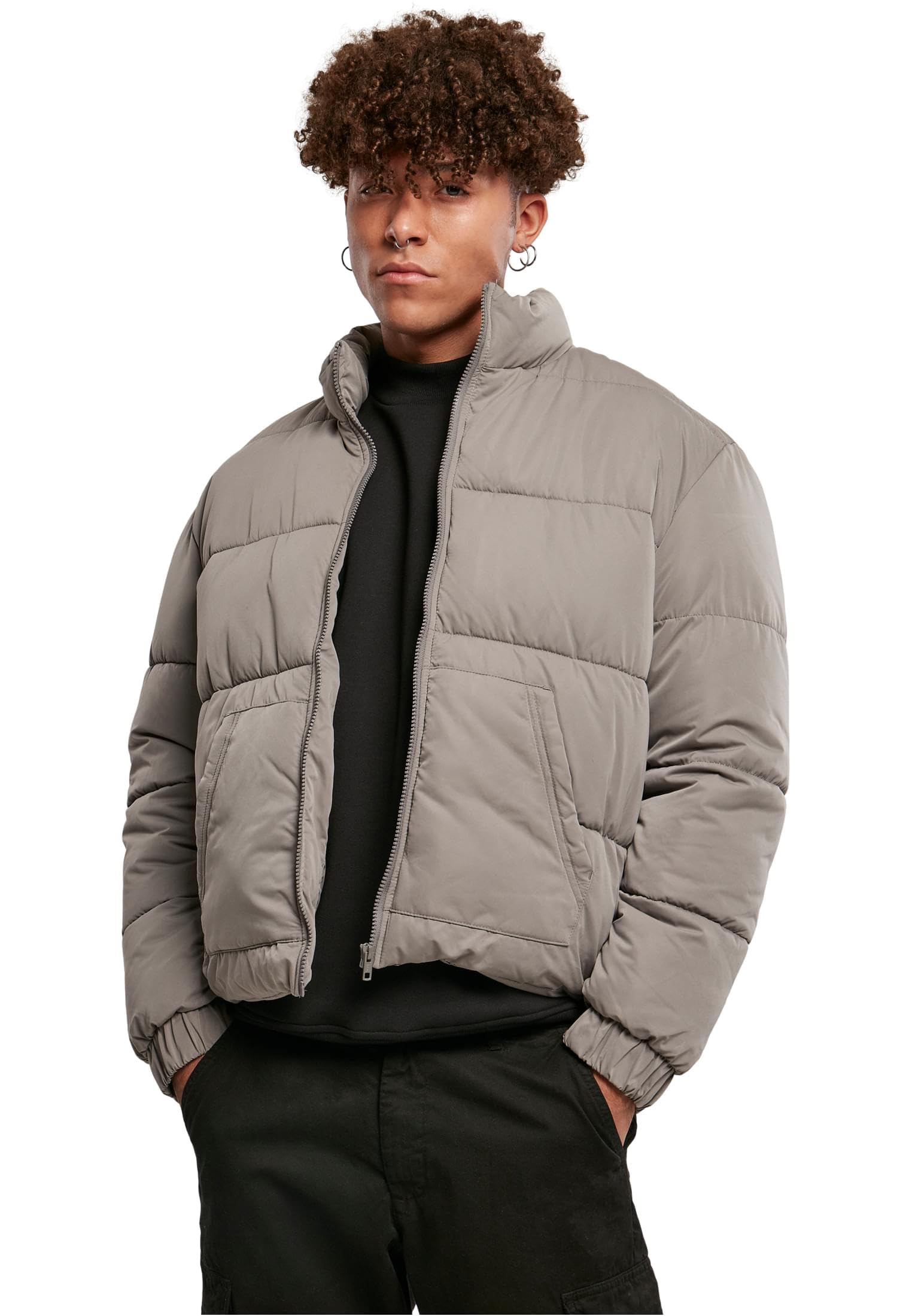 Urban Classics Men's Cropped Puffer Jacket, Asphalt, L