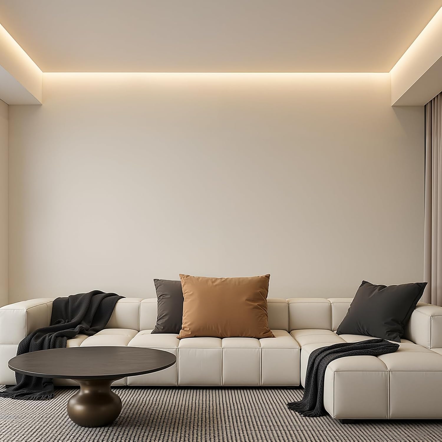 Nuanchu 10 Pack 3.3 Ft/1 M T Shape LED Aluminum Channel Plaster in Recessed White LED Strip Light Shadow Channel with Milky Diffuser, Suspended Ceiling Baseboard Edge Trim Profile