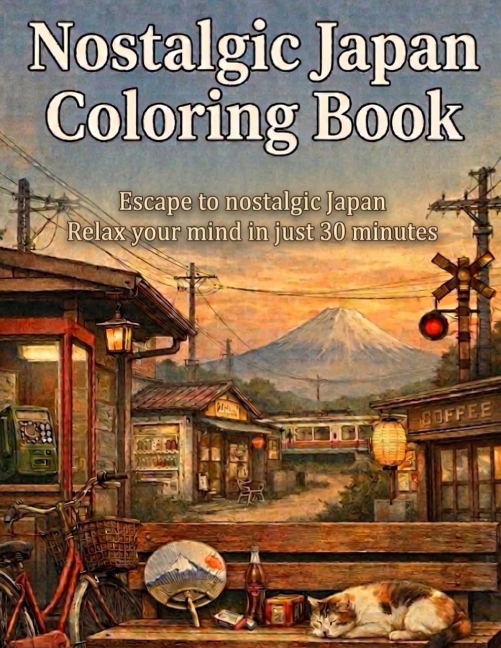 Nostalgic Japan Coloring Book for Adults Relaxing Vintage Japanese Scenes for Stress Relief, Mindfulness, and Calm Escape: Travel Quiet, Nostalgic ... Japanese Scenes of Silence and Solitude