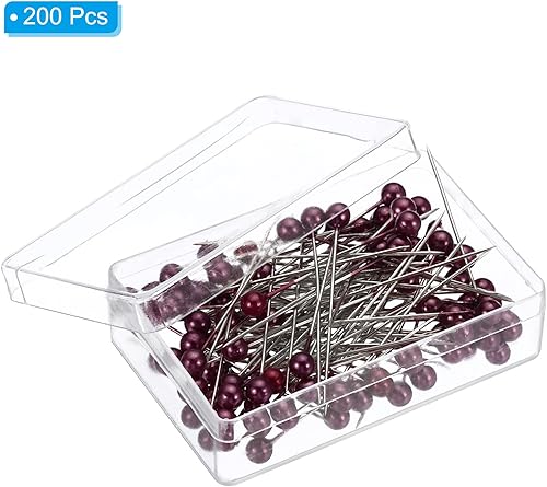 Miniatura 9 de PATIKIL 200 pines rectos de 1.5 pulgadas con cabeza de bola perlada de plástico para tela, decoración, joyería, bricolaje, manualidades y proyectos