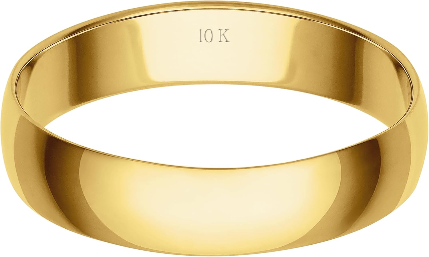 4MM Men's Gold Wedding Band - Lightweight Wedding Ring for Men; 10K or 14K Gold Jewelry in Yellow, White, or Rose Gold; Plain Mens Wedding Band; Classic Gold Rings for Men by Brilliant Expressions
