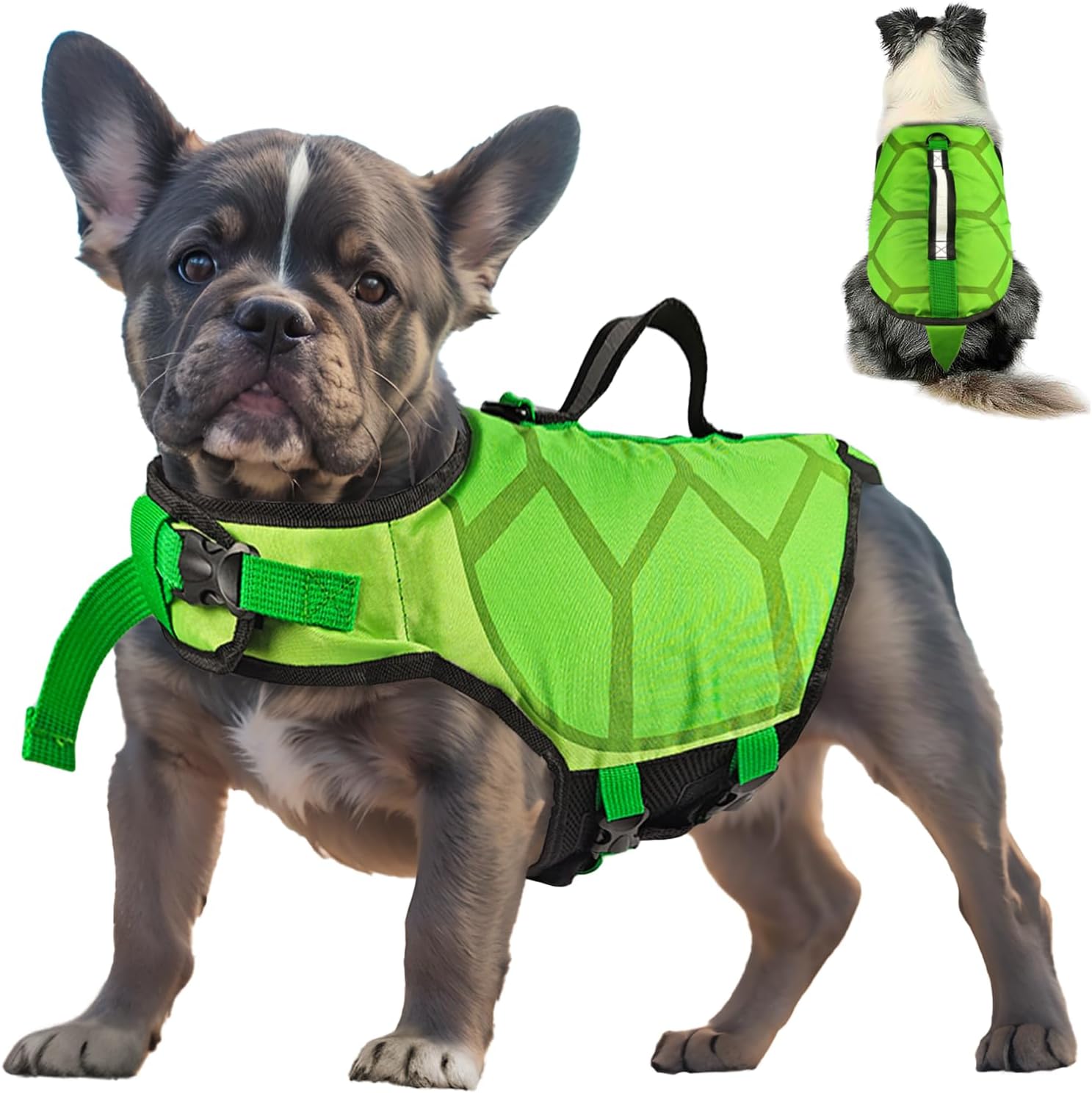 Dog Life Jacket, Lightweight Dog Life Vest for Swimming Boating, Adjustable Life Jackets for Small Medium Large Dogs, Reflective Dog Swimming Vest with Rescue Handle(Small)