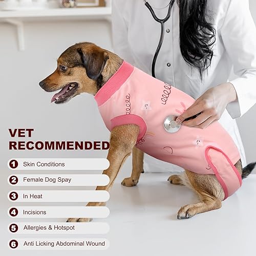 Miniatura 10 de IDOMIK Traje de recuperación para perros después de la cirugía, traje de recuperación de cirugía transpirable para perros machos hembras, gatos,