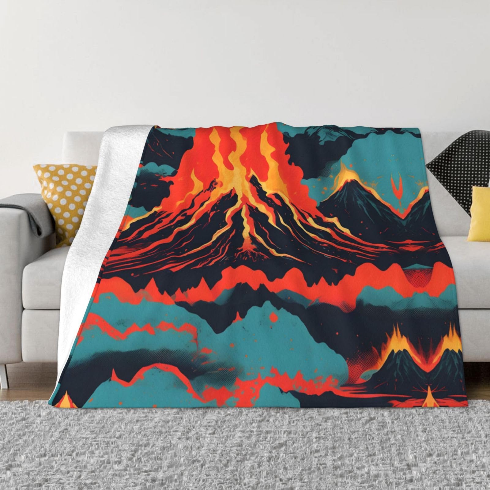 Couverture polaire en flanelle volcan pour lit et canapé