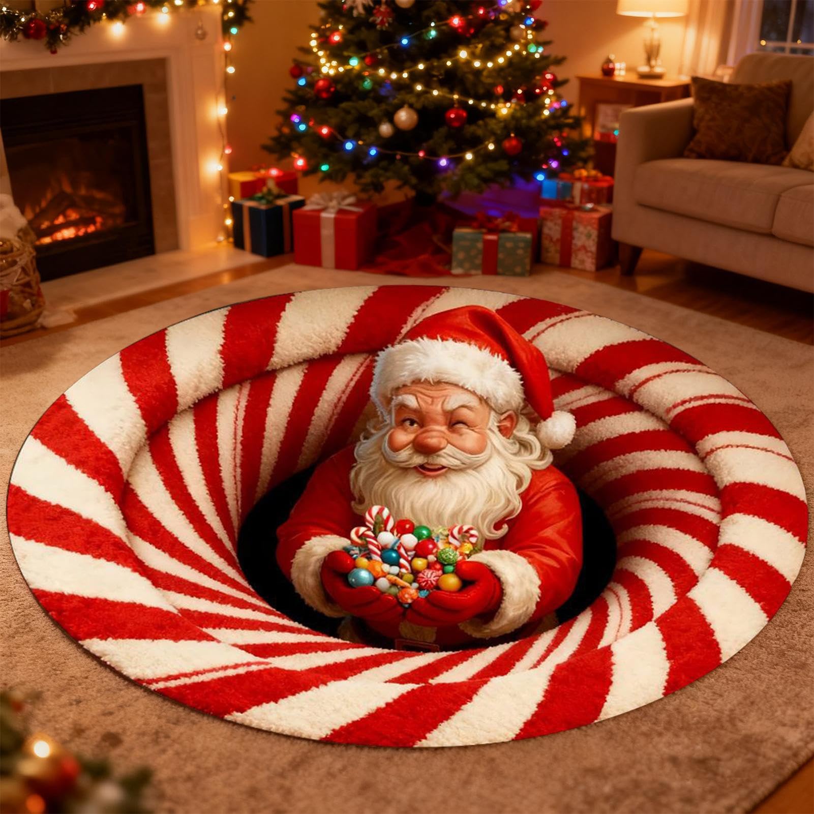 Tapis de Noël d'Intérieur Moquette Antidérapante Et Amusante