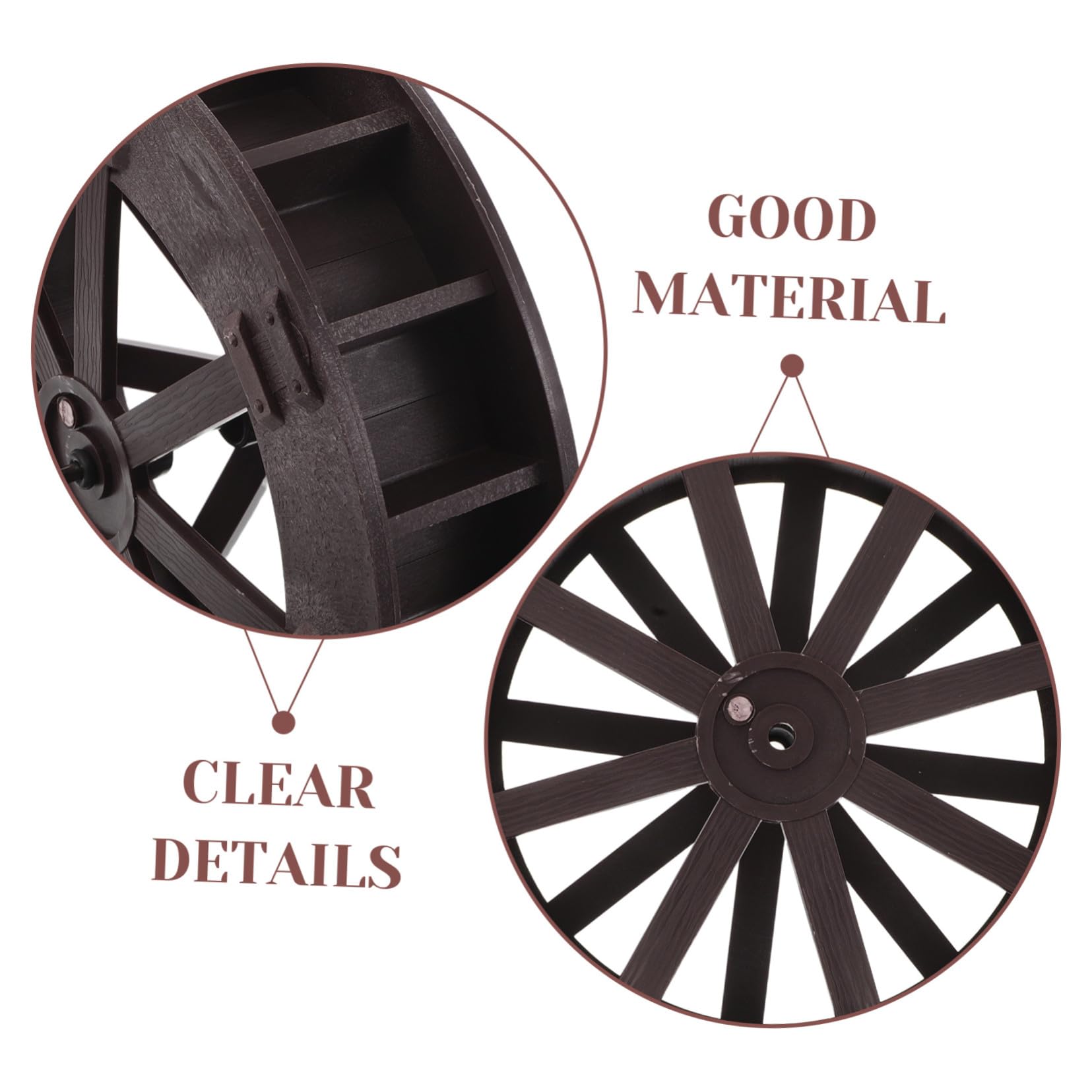 Roue de Fontaine à Eau de Table Rotative Facile à Assembler Accessoire en Plastique et Acier Inoxydable Décor Naturel et Élégant pour Bureaux et Salons