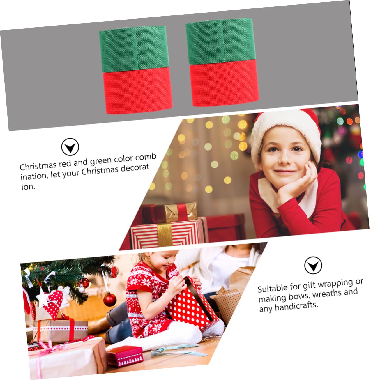 NUOBESTY 6rollen Weihnachtsgeschenkband Schleifenband Für Basteln Verpacken Und Dekorieren Für Hochzeiten Und Festlichkeiten Langlebig Und Vielseitig Einsetzbar