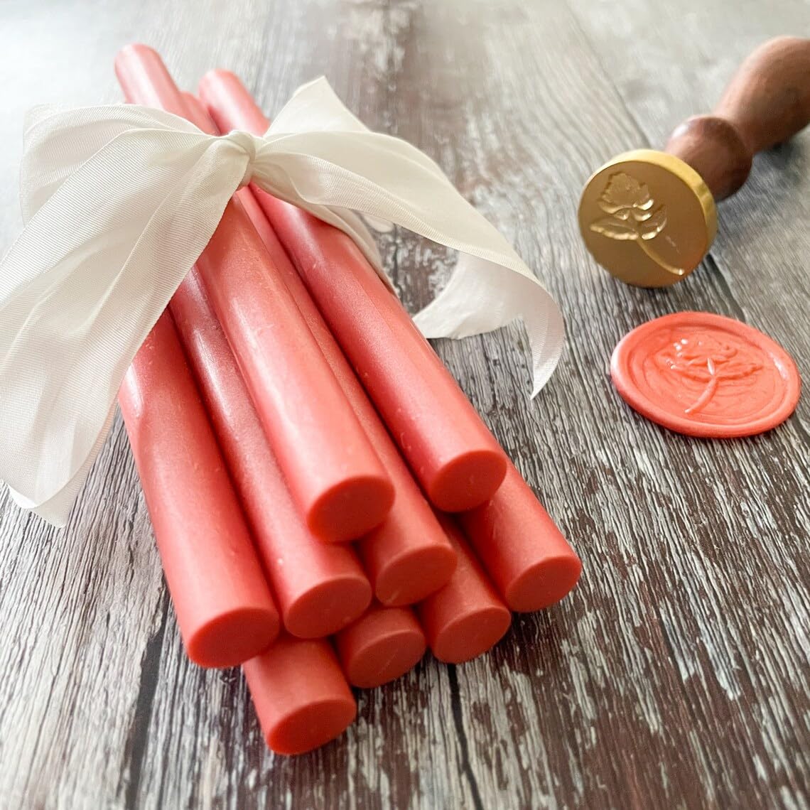 The Write Stuff Art & Craft RED ORANGE Gun Sealing Wax Sticks for Wax Seal Stamp, Great for Cards, Envelopes, Wedding Invitations, Corporates(Pack of 5 Sticks)