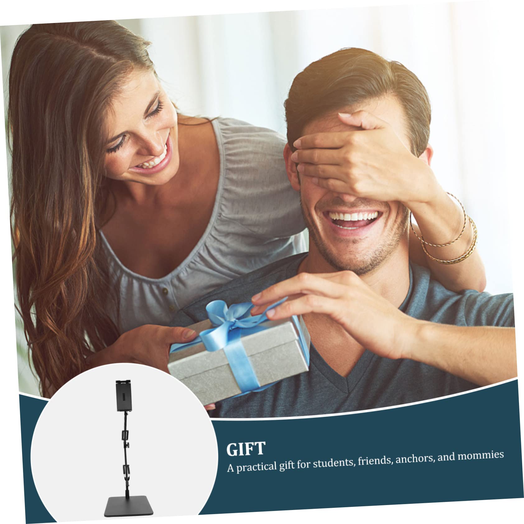Soporte de Teléfono Ajustable para Escritorio Soporte Práctico para Móviles y Tablets Ergonómico Compatible con Dispositivos Móviles Color Negrono