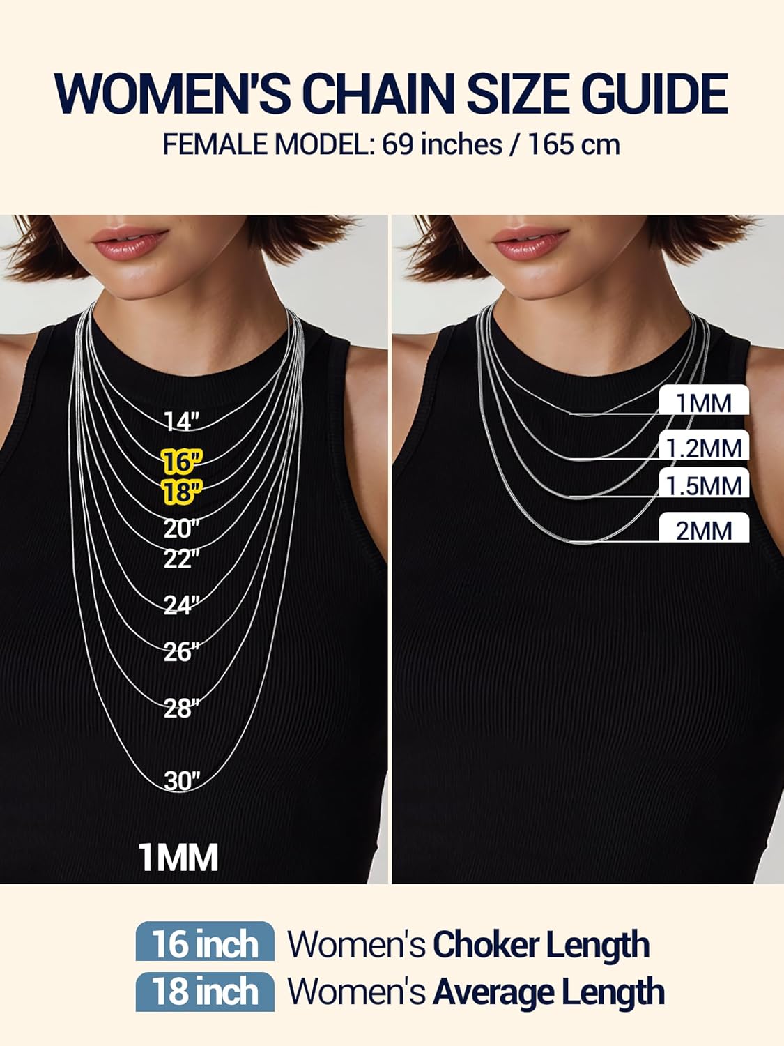 PROSTEEL Round Snake Chain Necklace for Women, 14K Gold/Rose Gold/Silver/Black Chain with Lobster Clasp, 1MM/1.2MM/1.5MM/2MM Womens Gold Necklace Thin Non Tarnish Trendy Jewlry Gifts - Image 6
