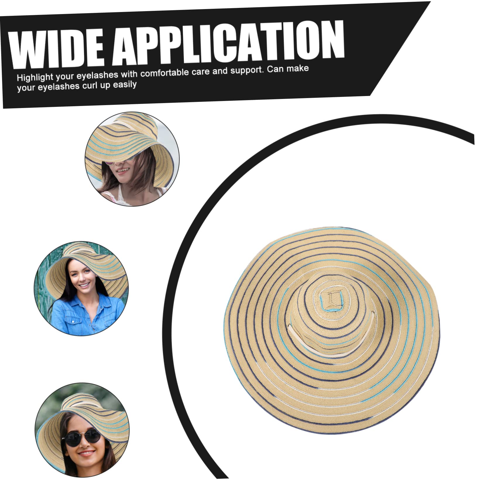 minkissy Chapeau Pare-Soleil Pliable à Large Bord en Paille pour Femme