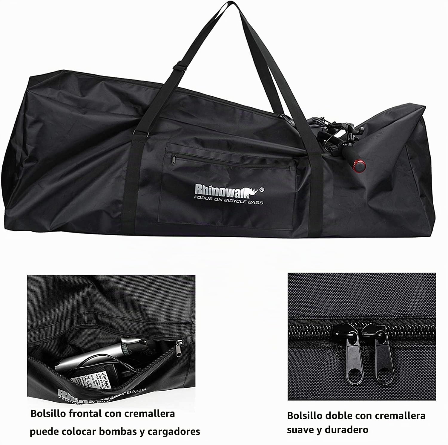 Bolsa de transporte para scooter eléctrico, bolsa de transporte plegable para scooter, mochila de hombro, resistente para Mijia M365 / M365 Pro Xiaomi Segway (negro)
