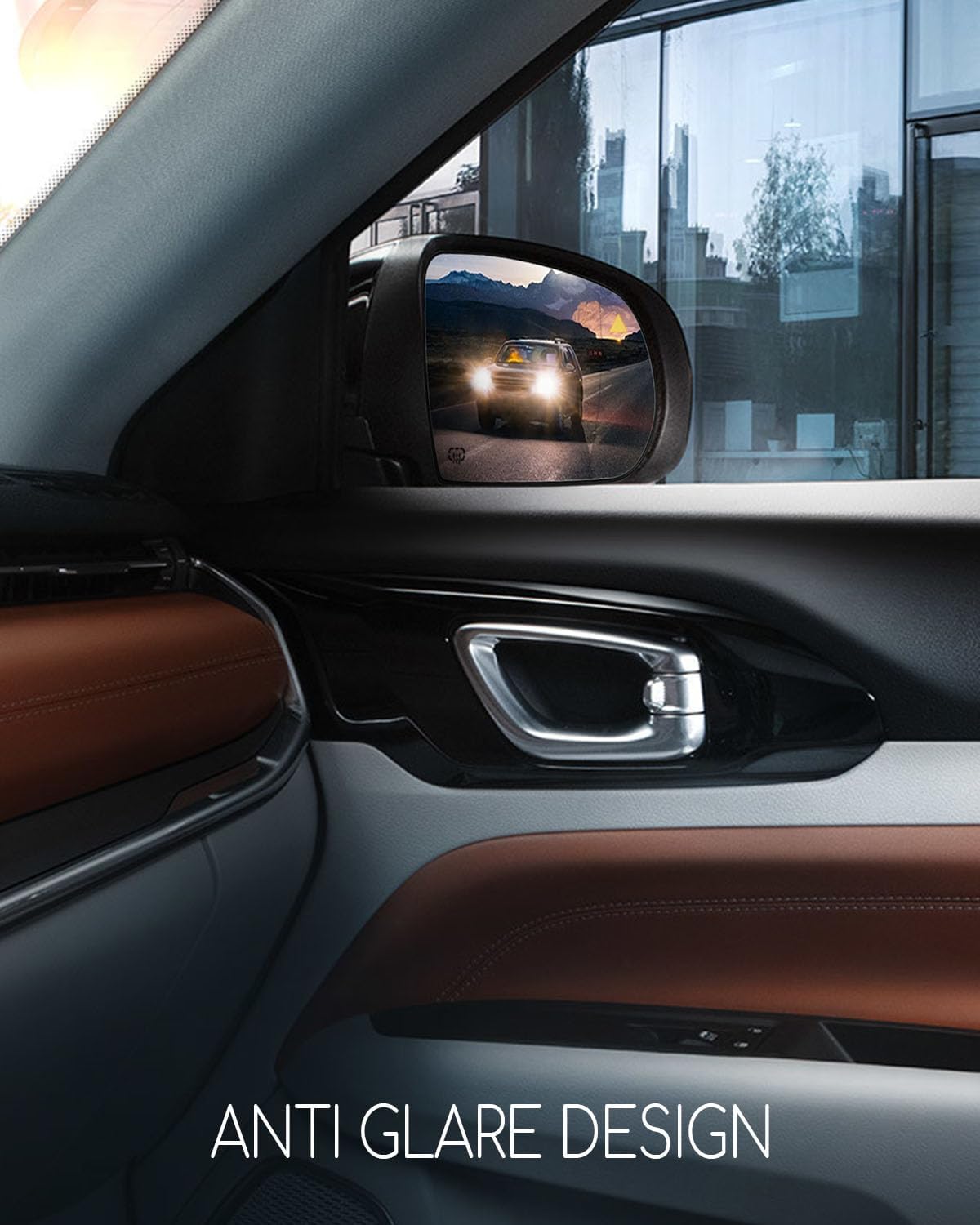 Right Passenger Side Heated Mirror Glass Replacement with Blind Spot Detection Fit for Jeep Cherokee 2014-2019 Fit for Jeep Compass 2017-2021 Replace 68228918AA