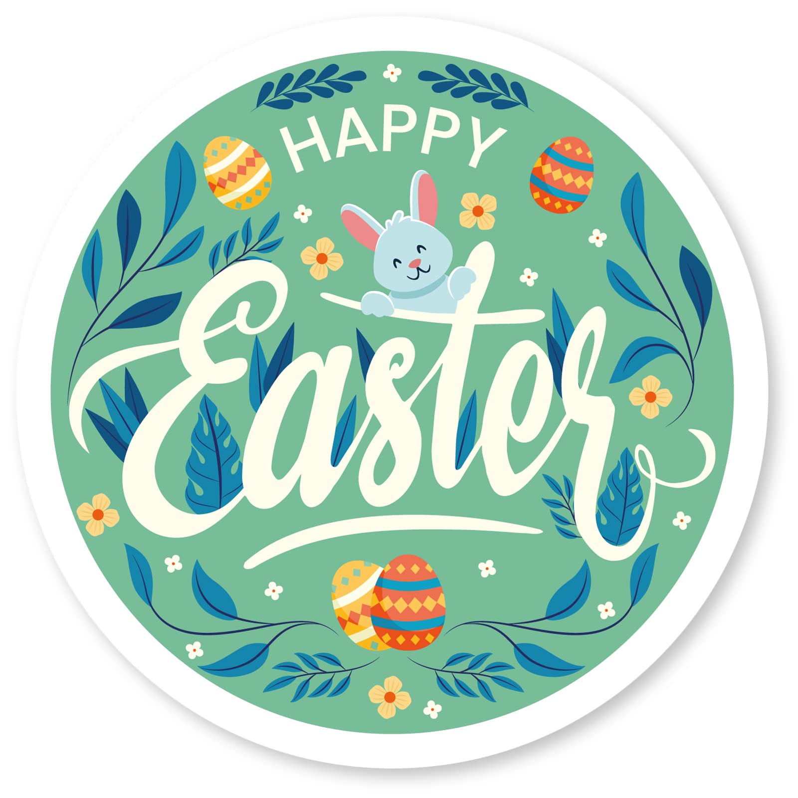 stika.co Large Size Happy Easter Window Static Cling Vinyl Sticker, Novelty Easter Design, Window Easter Decoration (L - 200 x 200 mm)