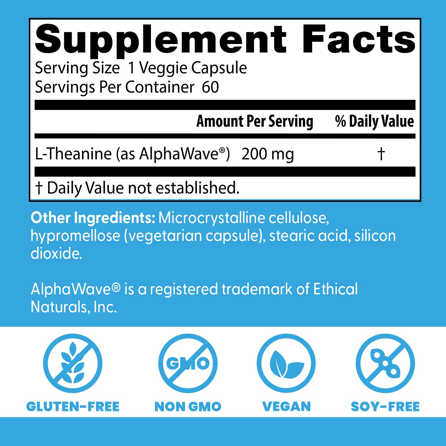 Doctor's Best L-Theanine AlphaWave - 60 vcaps