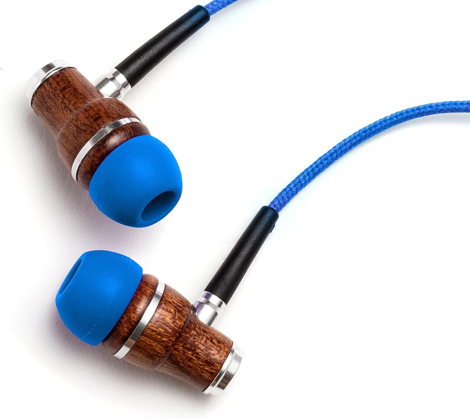 Symphonized NRG Premium Genuine Wood in-Ear Noise-isolating Headphones|Earbuds|Earphones with Microphone - Midnight Blue