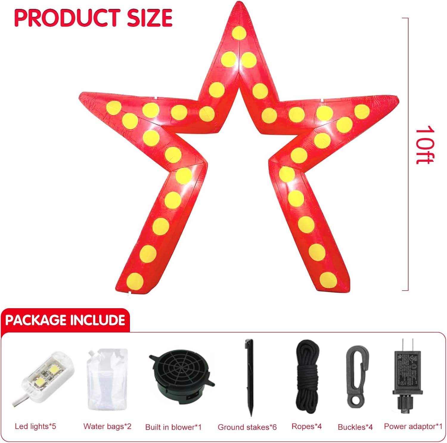 10 Ft Movie Night Party Decorations, Inflatable Large Blow up Star Sign Décor Inflatable Arch Kit with LED Light for Movie Night Party Red Carpet Awards Party Yard Garden Décor - Image 2