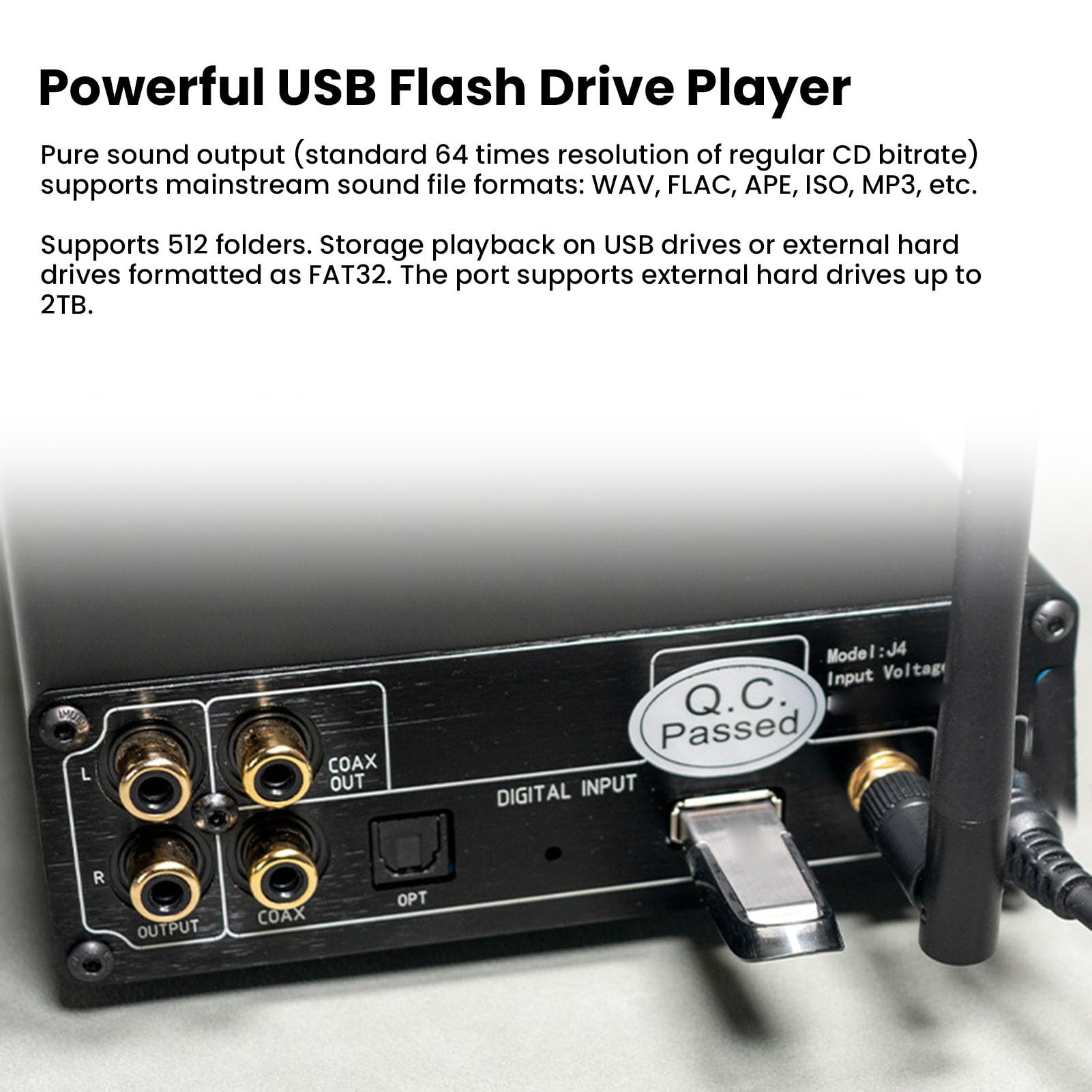 Generic Amplificador Receptor Bluetooth 5.4 con Decodificador de Sonido HiFi para Audiófilos, Pantalla TFT para una Experiencia de Usuario Mejorada, Material de Aleación de Aluminio (Enchufe de la UE)