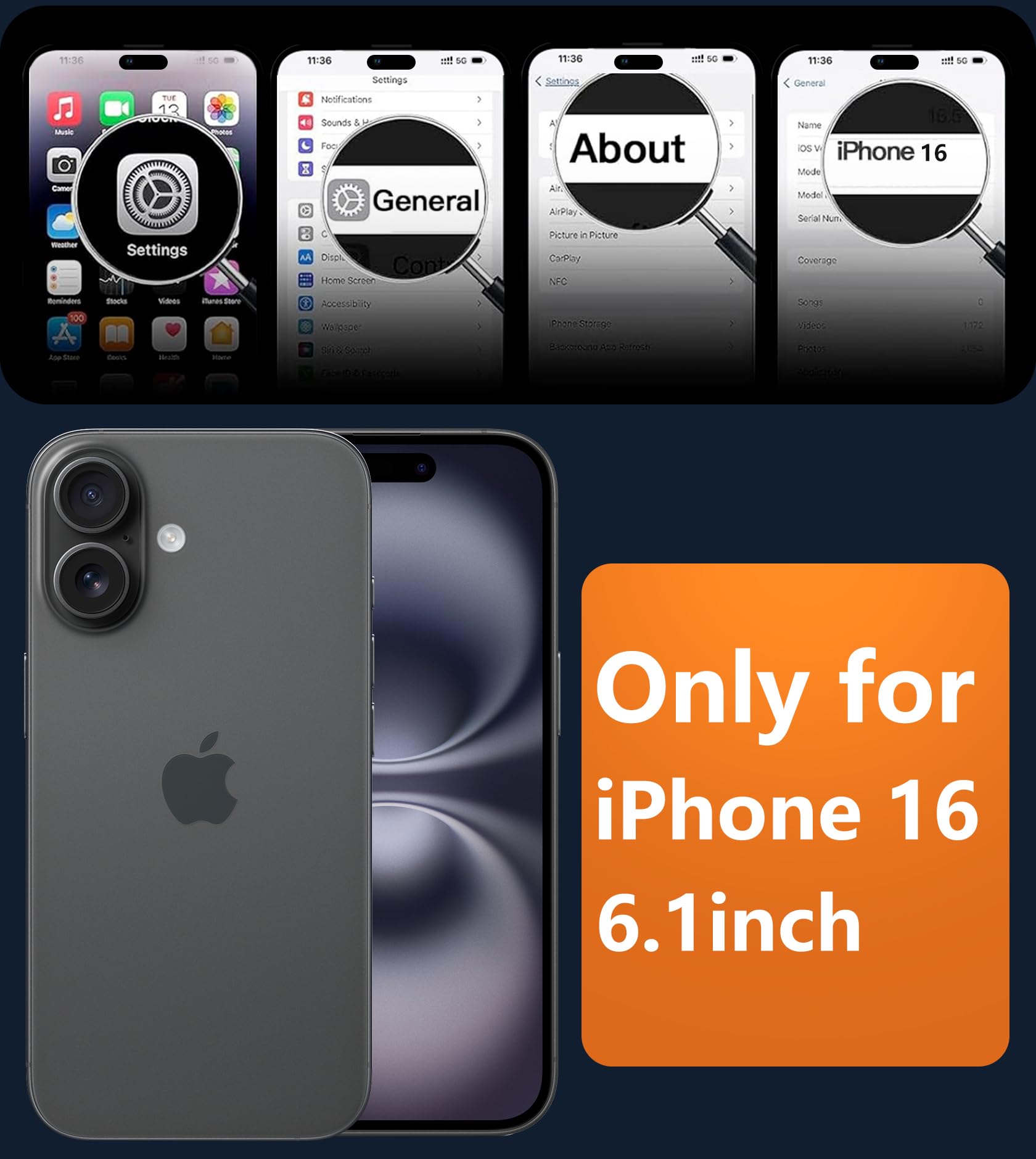 FNTCASE for iPhone 16 Phone Case: Magnetic Translucent Matte Shockproof Slim Cell Phone Cover - Image 2