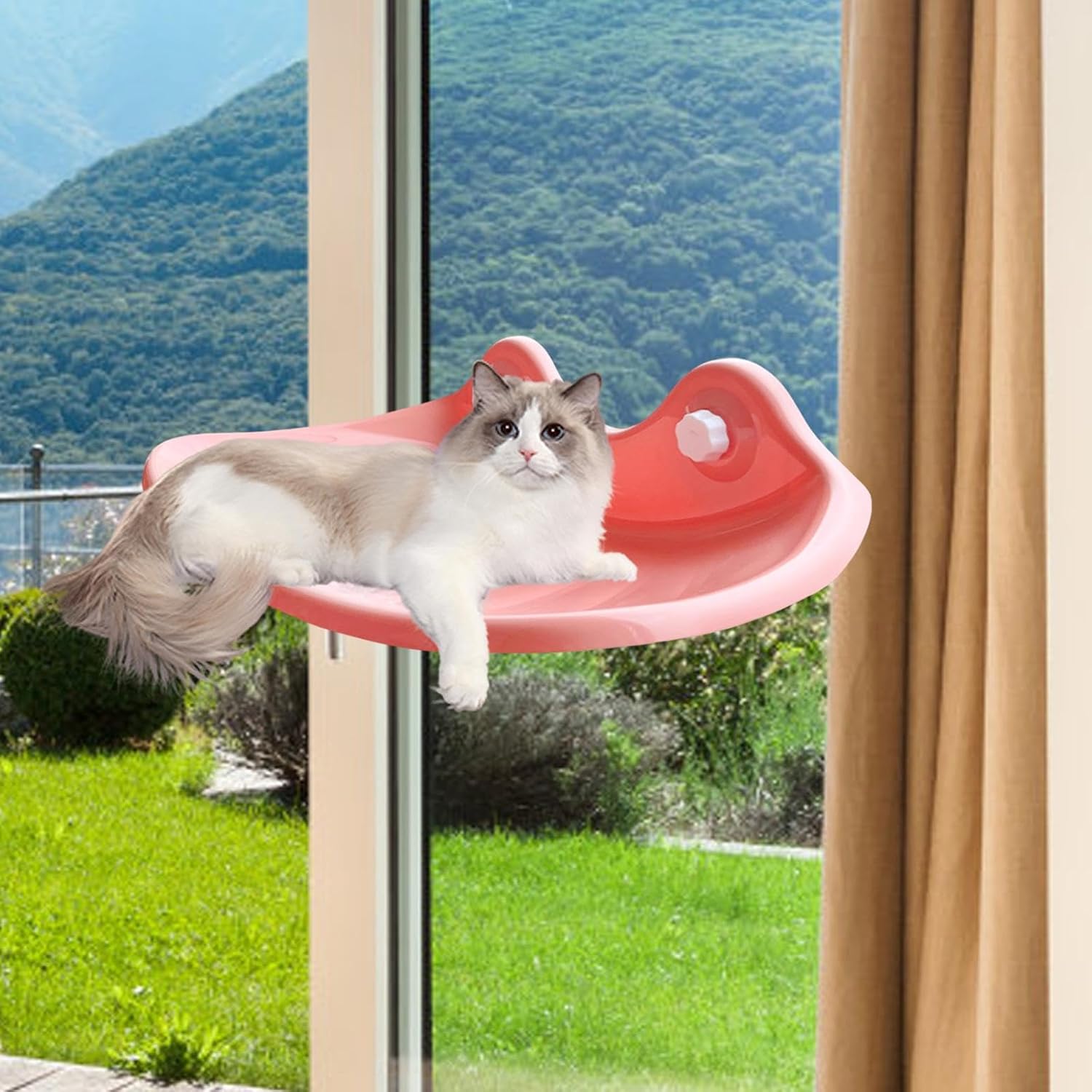 Cat Window Hammock Resting Shelf Space Saving Furniture Sturdy Accessory Professional Durability Cat Window Perch-