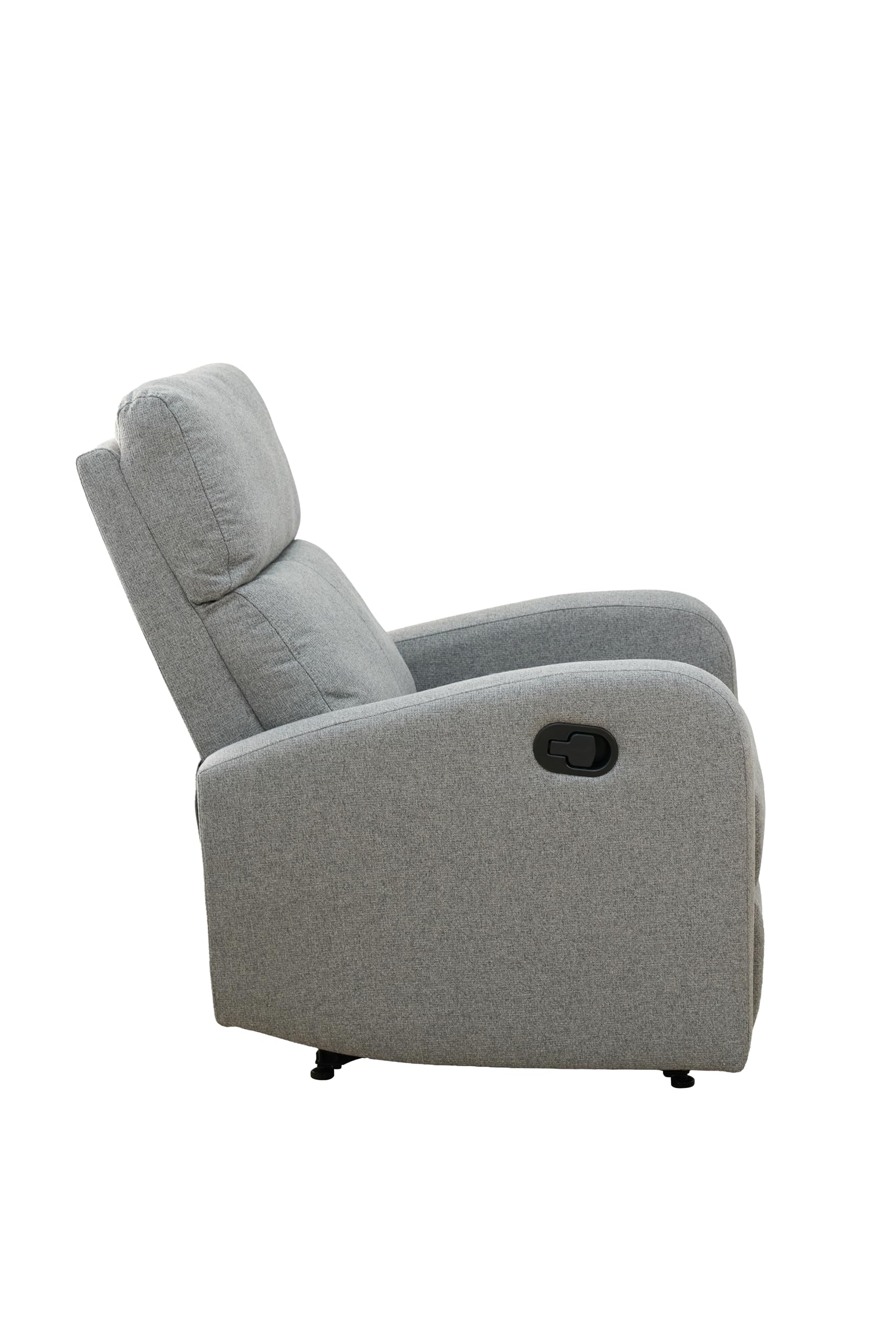 MOMMA HOME Sillón Relax reclinable, TAVIRA - Sillón Reclinable Manual - Tela Antimanchas - Medidas: Ancho 71 x Profundo 93 x Alto 101 cm (Gris Tela Barrel)