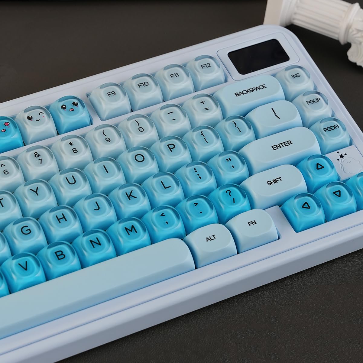 132 tasti MOA Profile Keycaps PBT Cherry Profile Blue Jelly Keycaps Set compatibile con tastiera Wooting 61/64/87/104/108 Cherry Mx Switch tastiere meccaniche