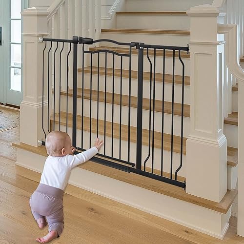 Miniatura 9 de Fairy Baby Puertas extra anchas para bebés de 53.1 a 62.5 pulgadas para escaleras y puertas, puerta larga de seguridad para bebés y niños pequeños,