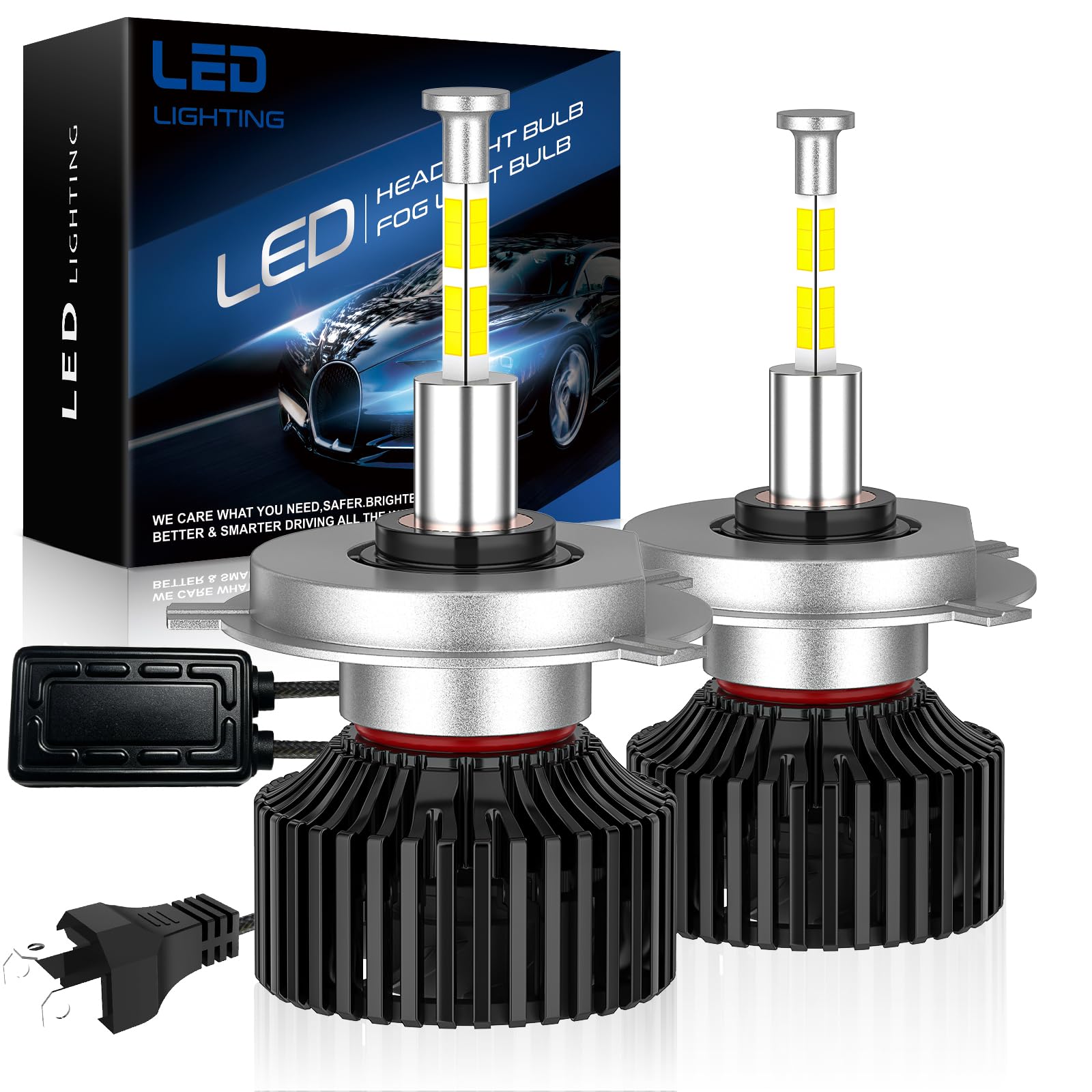 SHINYY Lampadine H4 LED 360 Gradi, 2026 Nuovo 360° 32000LM Alta Potenza 6500K Bianca Fredda Lampade LED H4 HB2 9003 per Fari Anabbaglianti e Abbaglianti Auto, CANbus Anti Errore, Pack da 2