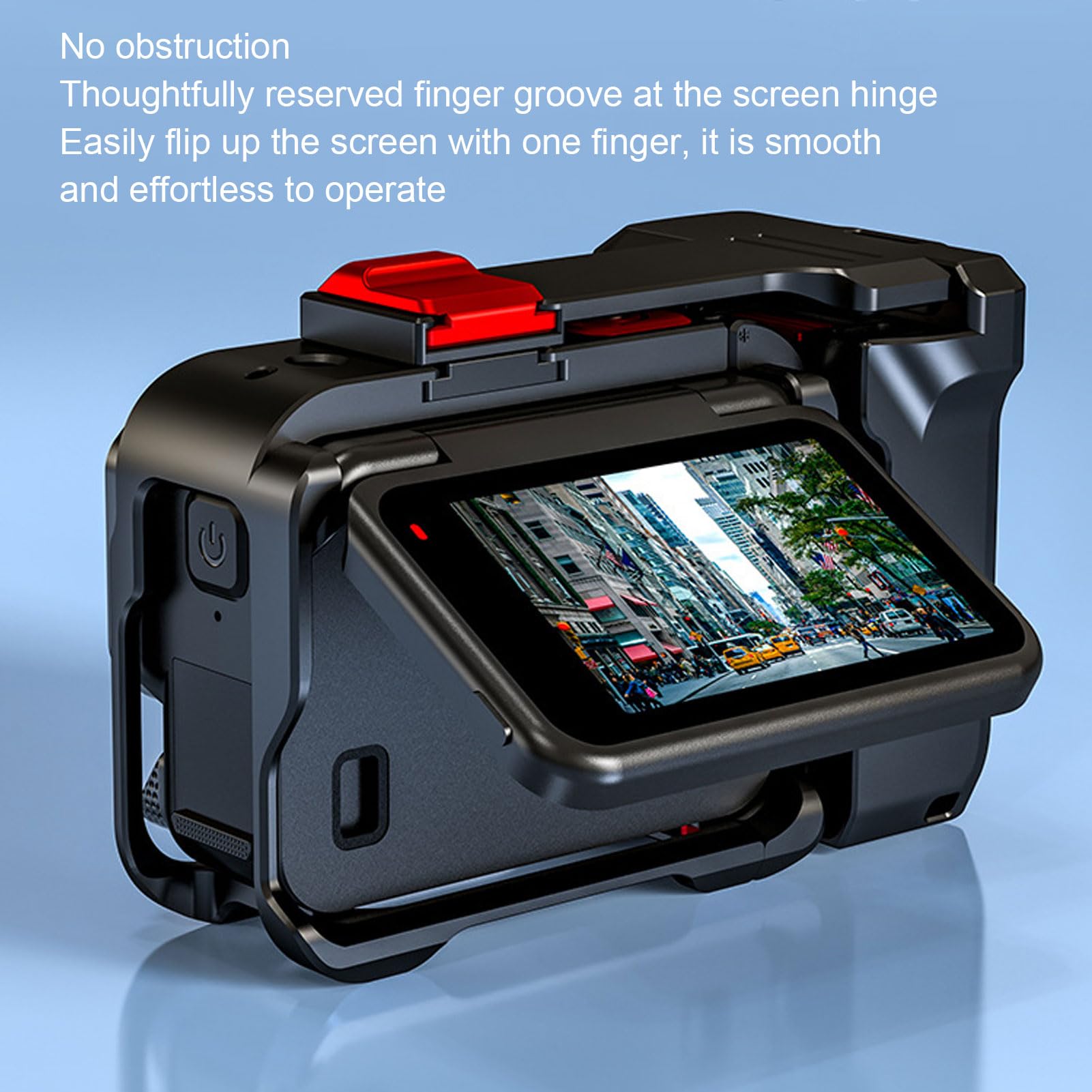 Denash Kit Street Grip per Ace Pro 1 2 Action Camera Gabbia Modulare in Lega di Alluminio con Pattino Freddo Filettatura da 1/4 di Pollice per Accessori Fotografici All'a