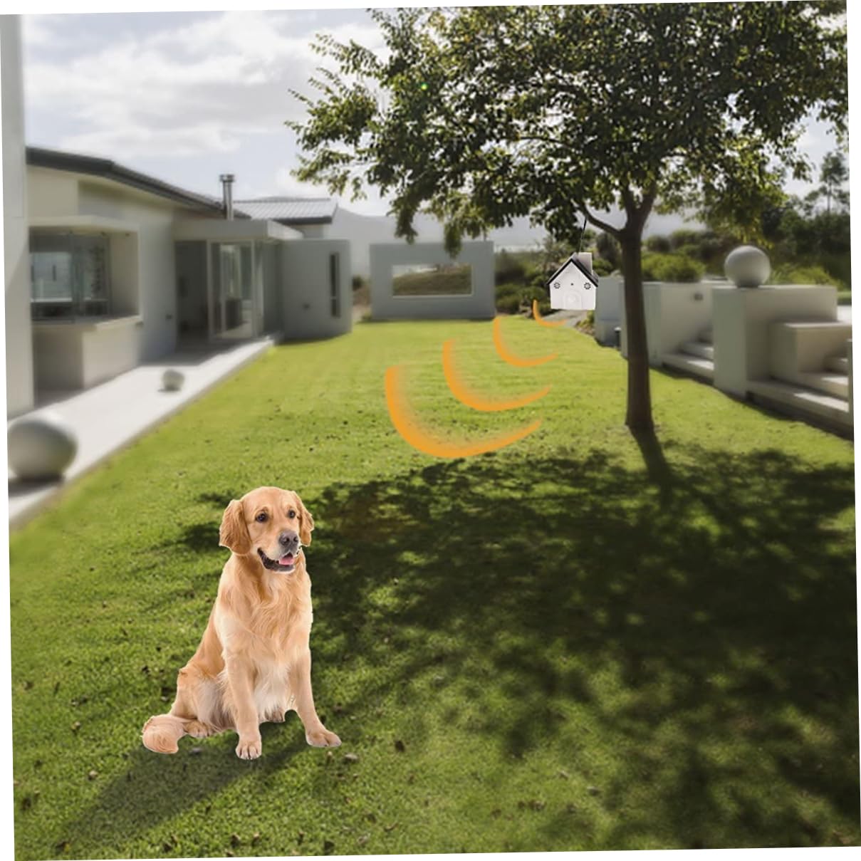 Dispositivi per il controllo dell'abbaio del cane, anti-dispositivo 2 in 1 e strumenti per l'addestramento, scatola antiabbaio impermeabile per esterni (nero), deterrente per l'abbaio del cane