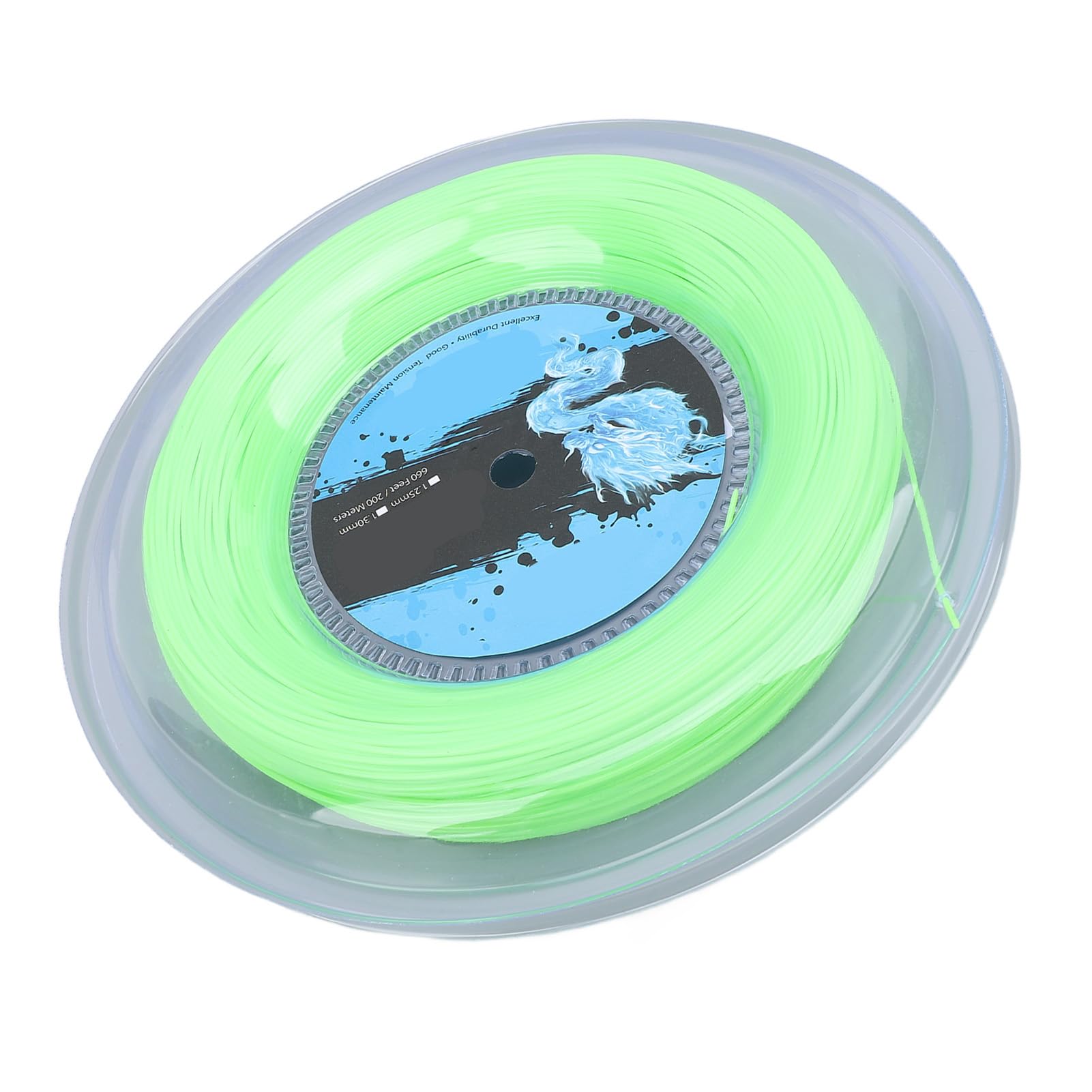 Asixxsix Corda da Tennis, Corda da Tennis in Poliestere Soft Power Control Resistente all'abrasione, da Multifilamento con Bobina Verde Fluorescente da 200 M per Giocatori Offensivi