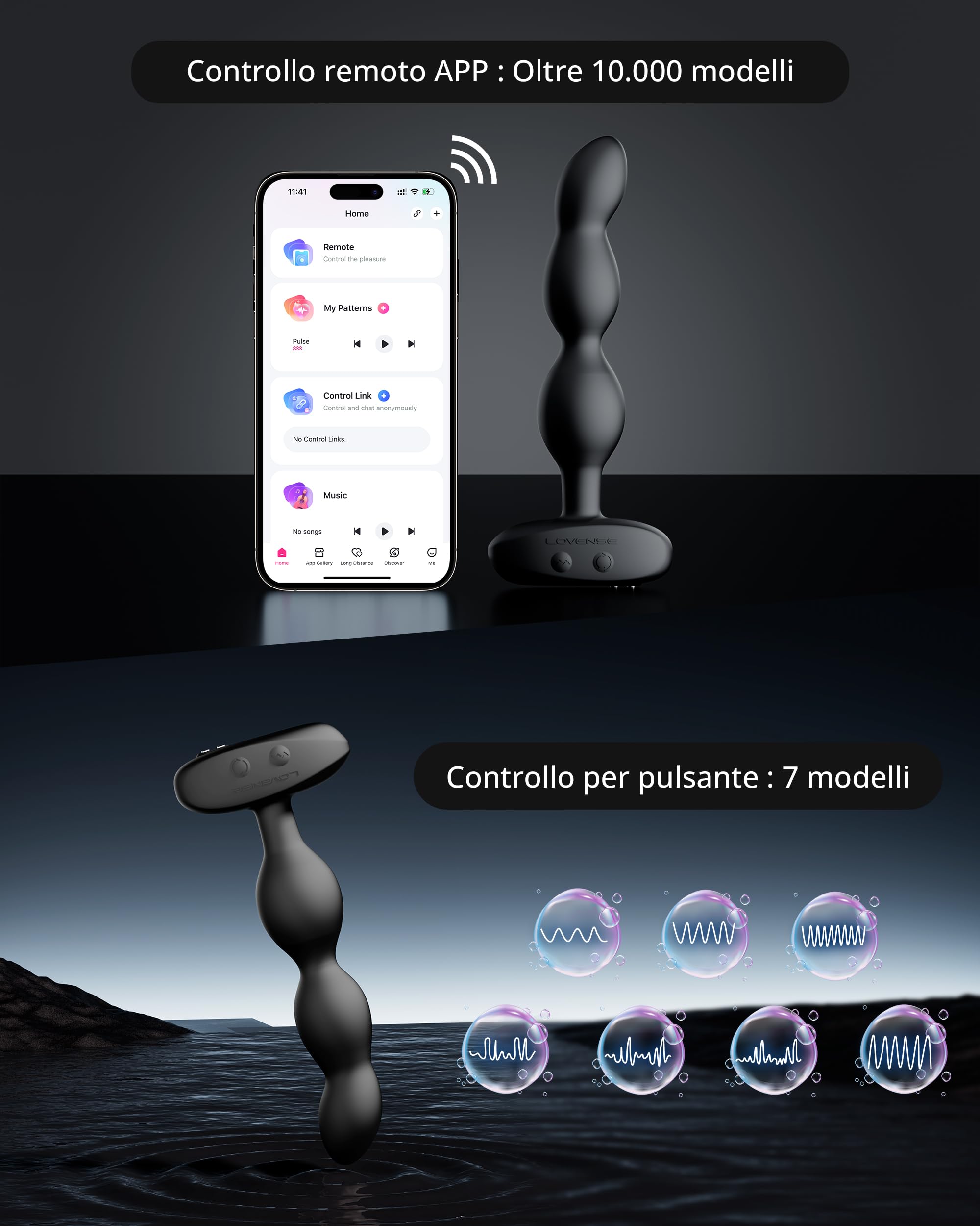 LOVENSE Ridge Plug Anale Vibratore, Massaggiatore Prostatico, Dildo Vibratore Anale Telecomandato, APP Vibratori Anali e per Perineo, Giocattoli Sessuali Anali per Uomo e Coppie
