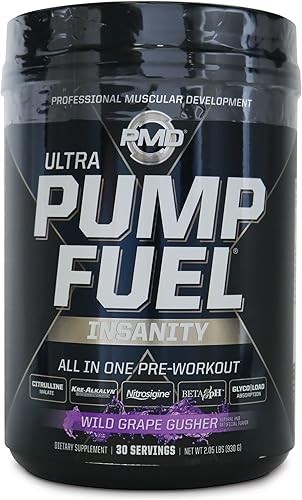 PMD Sports Ultra Pump Fuel Insanity - Mezcla de bebidas antes del entrenamiento para energía, fuerza, resistencia, recuperación, carbohidratos