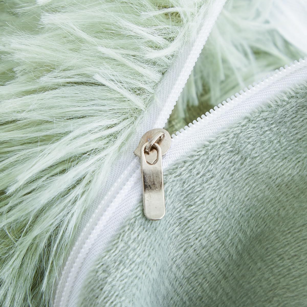 Sacebeleu Ropa de cama de invierno de 135 x 200 cm de felpa de pelo largo de franela mullida, funda nórdica de franela verde y blanco, ropa de cama de invierno degradado de color, cálida funda nórdica