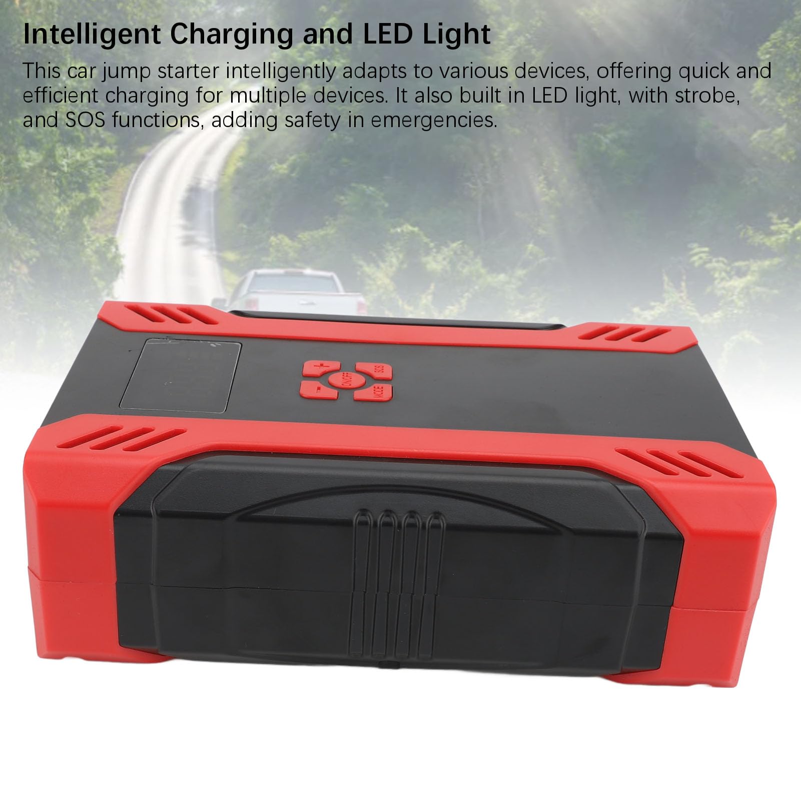 Akozon Arrancador de Batería de Coche, Inflador de Neumáticos con Apagado Automático con Inflador de Neumáticos, Banco de Energía con Luz LED, Paquete de Arranque de Batería de 150 PSI