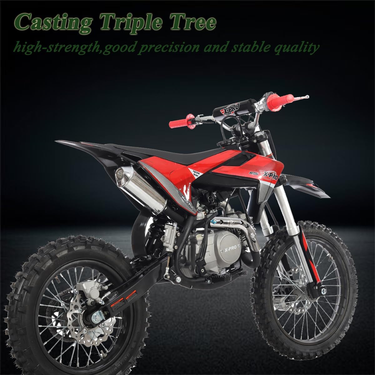 X-PRO X9 125cc Dirt Bike Adults Pit Bike 125 Pitbike,Big 17"/14" Tires! (Yellow)