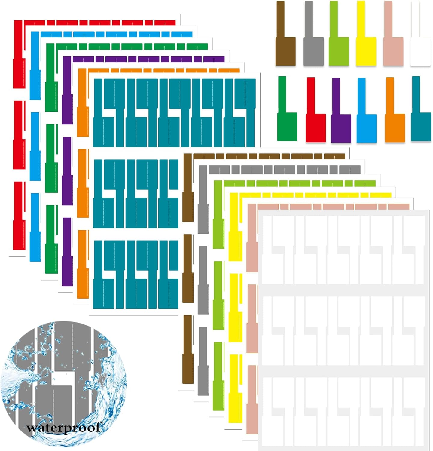 dmjuncong 360pcs Cable Labels, 12 Colors Cord Labels Tags