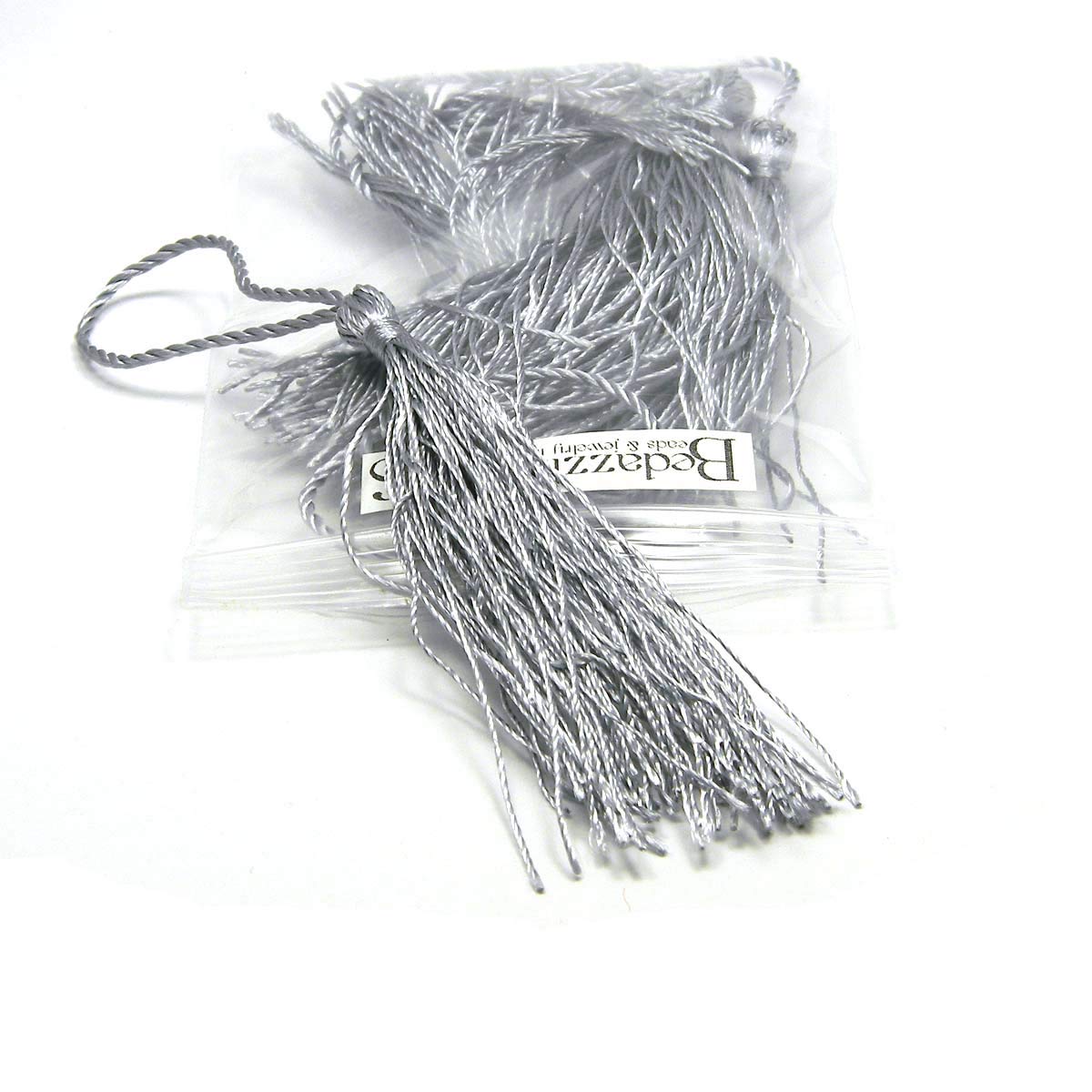 6 Polyester 3 inch Long Thread Tassels with 2 inch Twisted Loop for Hanging 0658448946963