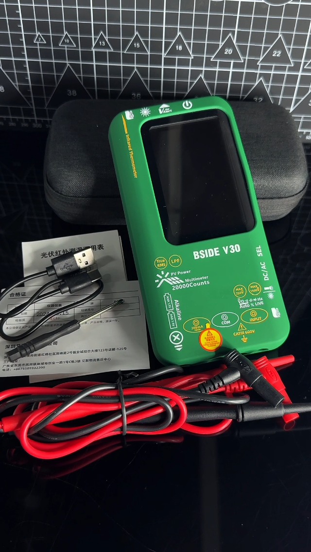 Image of BSIDE 20000 Counts Digital Multimeter 1500V /750V Rechargeable Infrared Thermometer 0.1μA10μV Resolution Amp Tester D:S=10:1 Measure NCV Diode Capacitance Resistance Hz