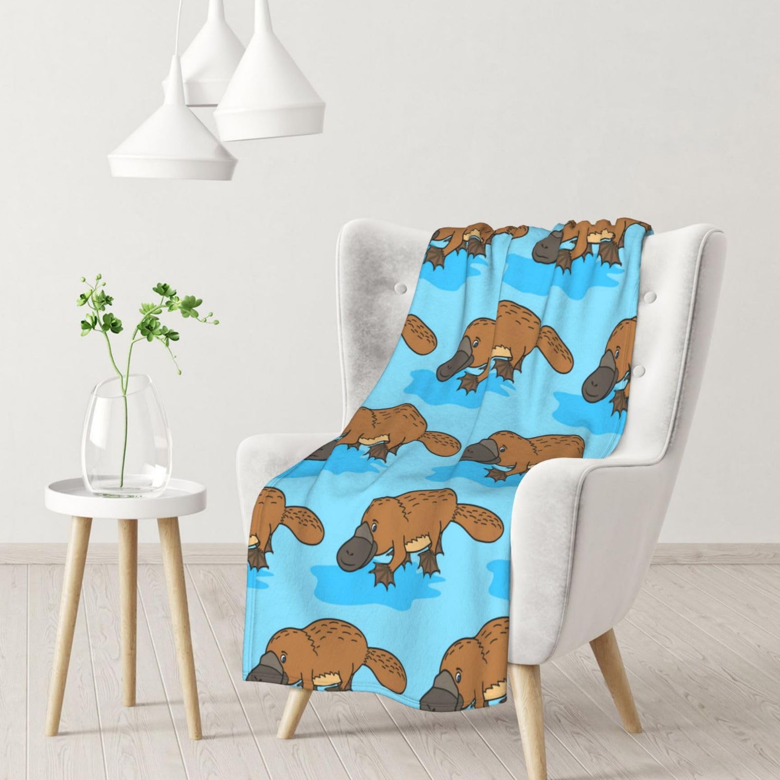 Blanket,Warm Flannel Blanket Throw/Blanket Bed Throw for Sofa Office 102X 76 cm,Australian Funny Platypus