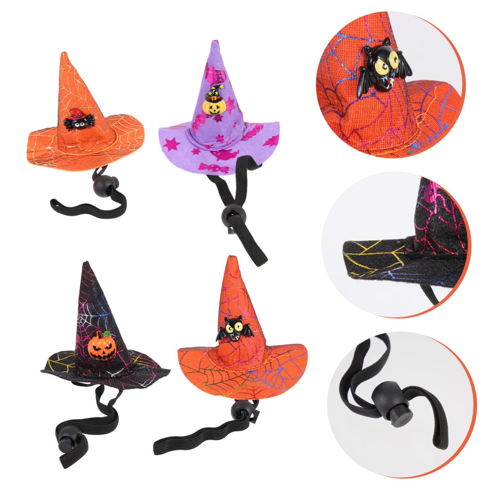 Kisangel 16stücke Teiliges Von Dekorativen Halloween-Witch-hüten Für Haustiere Vielseitige Katzen Und Hundezubehör Für Festlichkeiten Und Cosplay Leicht Bequem Und Auffällig