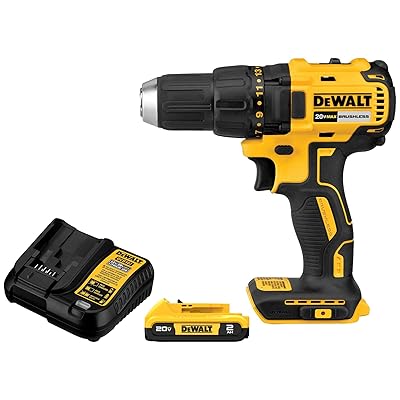 DEWALT 20V MAX Cordless Drill Driver Set, 1/2 Inch Electric Drill, 2 Speed, XR 2.0 Ah Battery and Charger Included (DCD777D1)