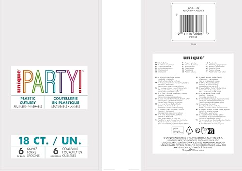 Miniatura 3 de Cubertería elegante de plástico macizo de oro sólido, 18 quilates, elegante cubiertos desechables para bodas, fiestas y eventos