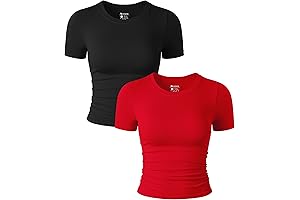 Womens Red Two Piece Crop Top and Bottom Set