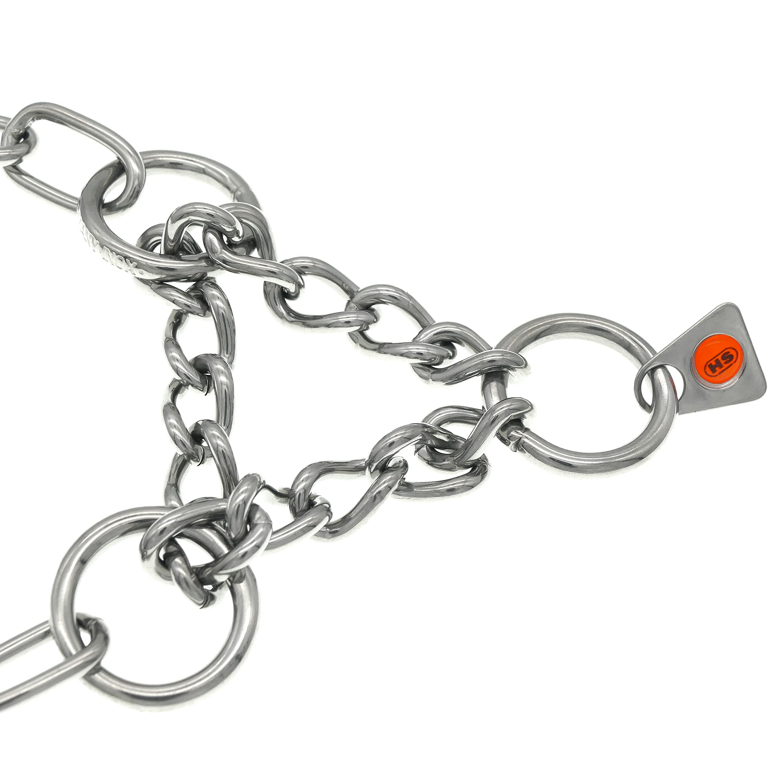 Sprenger - Collar para perros con cadena de tracción, 3 mm, acero inoxidable, para perros de pelo corto y largo, hasta 55 kg, color negro (50 cm)