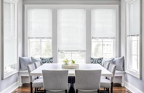 Miniatura 3 de LazBlinds Mini persianas de aluminio de 1 pulgada sin herramientas, sin necesidad de taladro, persianas inalámbricas para ventanas, persianas