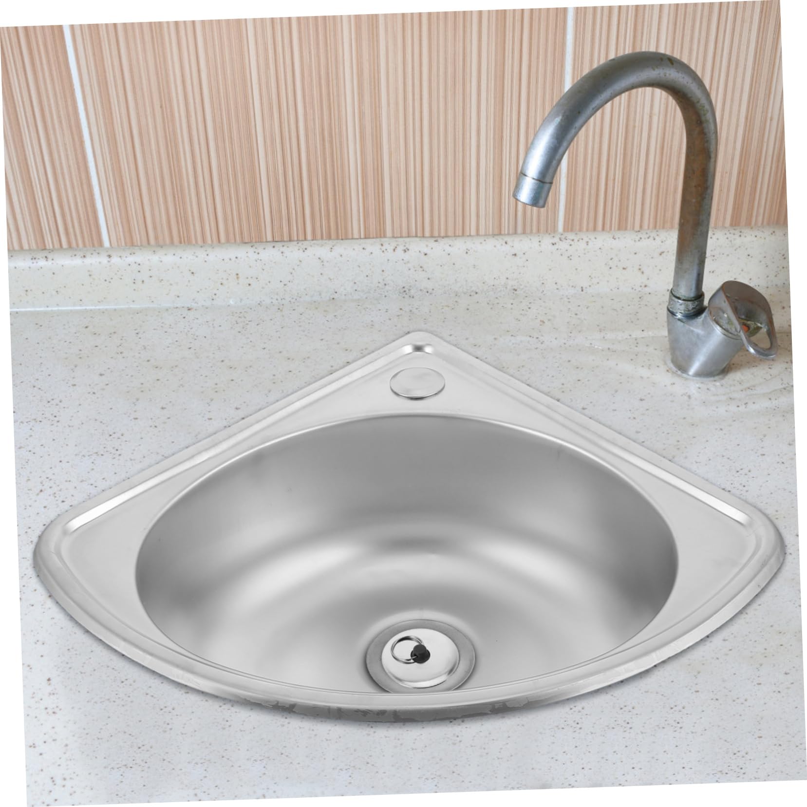 ULTECHNOVO Fregadero Camper de Esquina de Acero Inoxidable Lavabo Triangular Ultrapequeño Seno, Adecuado para Motorhomes y Cocinas Pequeñas Instalación Fácil y Material Varios estilos
